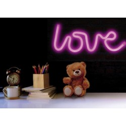   LOVE  SCRITTA DA MURO PLASTICA LED NE   LOVE  SCRITTA DA MURO PLASTICA LED NEON A BATT C/USB