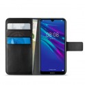 Puro Cust  Ecopelle Huawei Y6 2019 6 1  Flip Oriz+3VaniCarta+TascaBanconote+StandUp+LingMagn Nero
