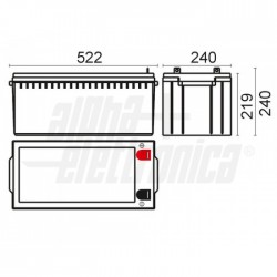 BATTERIA AL PIOMBO 12V 200A 