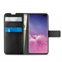 Puro Cust  Ecopelle Samsung S10+ Flip Oriz+3Vani Carta+Tasca Banconote+StandUp+Linguetta Magn, Nero