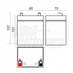 BATTERIA AL  PIOMBO 12V 4,5 A CON FAS 