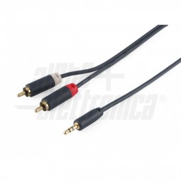 CAVO JACK 3,5 ST  2 SPINE RCA 3m BLISTER 