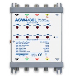 Amplificatore di testa WIDE BAND 4 vie   Guad  30dB + Alimentatore