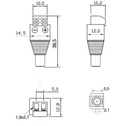 ADATTATORE DC POWER MASCHIO CONF 10 PZ 