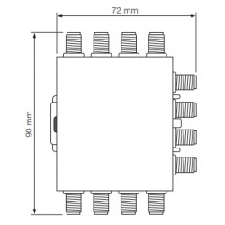Multiswitch LEGACY in cascata a 4 cavi Passante 8 derivate  0dB