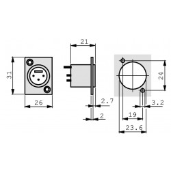 SPINA XLR PANNELLO NEUTRIK 