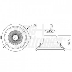Far  Led Incasso 20W 700mA 4000K UGR 