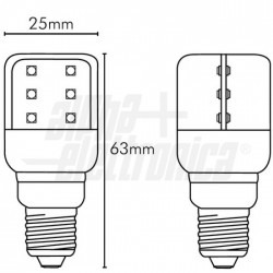 Lampadina a Led E14   1W 24Vac/dc CALDA 
