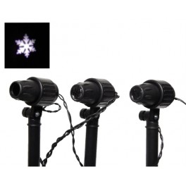 SET 3 proiettori 8 LED fiocchi di neve 