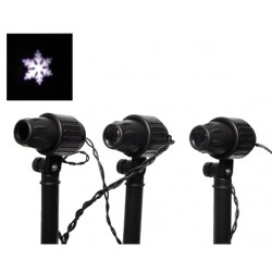 SET 3 proiettori 8 LED fiocchi di neve 