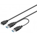 Cavo USB 3 0 Dual Power SuperSpeed 0,60m Cavo USB 3 0 Dual Power SuperSpeed, NeroSpina USB 3 0 (tipo A), Spina USB 3 0 (tipo A
