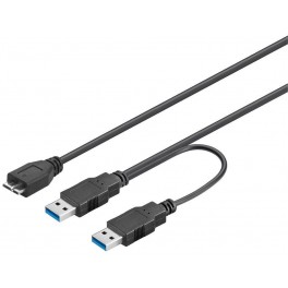Cavo USB 3 0 Dual Power SuperSpeed 0,60m Cavo USB 3 0 Dual Power SuperSpeed, NeroSpina USB 3 0 (tipo A), Spina USB 3 0 (tipo A