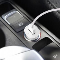 Puro White Mini Carica Batteria Auto  1 USB 1A  Bianco