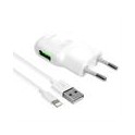 Puro Mini Carica Batterie Da Viaggio Ricarica Rapida 2 4A + Cavo staccato Apple Lightning MFI Bianco