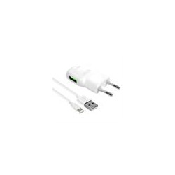 Puro Mini Carica Batterie Da Viaggio Ricarica Rapida 2 4A + Cavo staccato Apple Lightning MFI Bianco