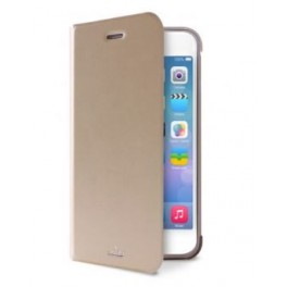 Puro Cust  Ecopelle Iphone 6 5 5   Flip Oriz  + Vano Per Carta + Stand Up Oro