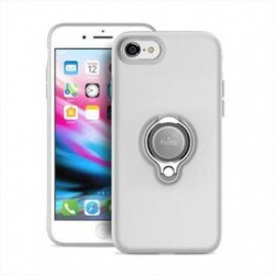 Puro Cover PC+TPU Magnet Ring per iPhone 7/8 + anello girevole 360°e placca metallica integrata bian