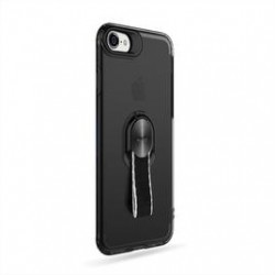 Puro Cover PC+TPU Magnet Strap per iPhone 7/8 con laccio rimovibile e placca metallica integrata Ner