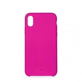 Puro Cover in Silicone Liquido con interno in microfibra per iPhone X 5,8  Rosa