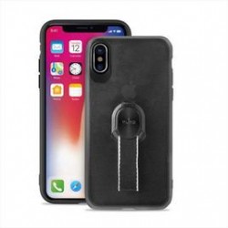 Puro Cover PC+TPU Magnet Strap per iPhone X con laccio rimovibile e placca metallica integrata Nero