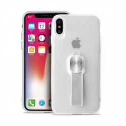 Puro Cover PC+TPU Magnet Strap per iPhone X con laccio rimovibile e placca metallica integrata Trans