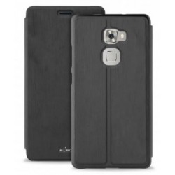Puro Cust Huawei Mate S 5 5  + Flip Oriz  + 1 Vano Carta Ecopelle Nero