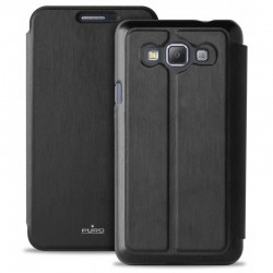 Puro Custodia Samsung Galaxy A7 Con Flip Oriz  + Vano Carta Nero