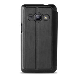 Puro Custodia Samsung Galaxy J7 Con Flip Oriz  + Vano Carta Nero