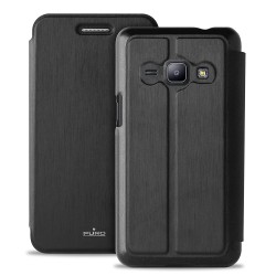 Puro Custodia Samsung Galaxy J7 Con Flip Oriz  + Vano Carta Nero