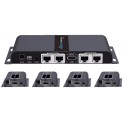 EXTENDER SPLITTER HDMI 4 USCITE CON ESTENSORE DI SEGNALE SU CAVO ETHERNET 40MT LOOP HDMI