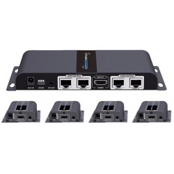 EXTENDER SPLITTER HDMI 4 USCITE CON ESTENSORE DI SEGNALE SU CAVO ETHERNET 40MT LOOP HDMI