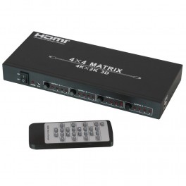 MATRICE SWITCH HDMI 2 0 10 2G 4X4 Permette di inviare 4 segnali video distinti a 4 Monitor HDMI con risoluzioni fino a 4Kx2K@30H