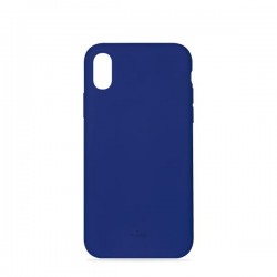 Puro Cover in Silicone Liquido con interno in microfibra per iPhone Xr 6 1  Dark Blue