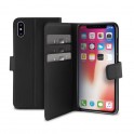 Puro Cust Ecop  Wallet  per iPhone X / Xs 5 8  Flip Oriz+Vano Carta+Stand Up+Flap Magnetica Nero