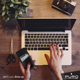 PURO Cover PC+TPU  Shine Pocket  per iPhone X 5 8  con Tasca Ecopelle staccabile 2 vani carta Nero