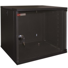 ARMADIO RACK 19  6U profondità 450MM Dimensioni LxPxA: 540x450x310 mm PORTA IN VETRO E SERRATURA CON CHIAVE     COLORE NERO