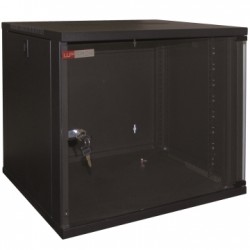 ARMADIO RACK 19  6U profondità 450MM Dimensioni LxPxA: 540x450x310 mm PORTA IN VETRO E SERRATURA CON CHIAVE     COLORE NERO