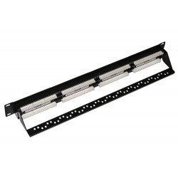 PANNELLO PATCH 19  NON SCHERMATO UTP 24 24 PORTE 8 POLI RJ45 PER RETI CAT 6 NERO