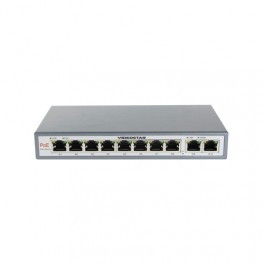 SWITCH 10 PORTE 10/100/1000 MBS, 130W Switch 10 porte 10/100/1000 Mbps , 8 porte PoE IEEE802,3af max 130W, 2 porte UpLink Gigabi