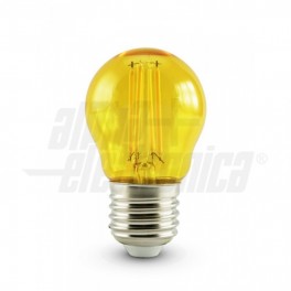 Lamp led filamento bulbo 4 5W E27 gialla Lampada a filamento led mini bulbo   230Vac   E27   4,5W   Gialla