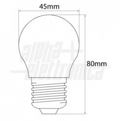 Lamp led filamento bulbo 4 5W E27 gialla Lampada a filamento led mini bulbo   230Vac   E27   4,5W   Gialla