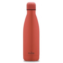 Puro Bottle  ICON  double wall soft touch treatment stainless steel 500ml Living Coral
