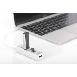 HUB OTG 3 PORTE TIPO  C  USB 2 0 CON LES HUB OTG 3 PORTE TIPO  C  USB 2 0 CON LETTORE DI SCHEDE DIGITUS