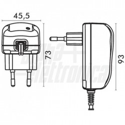 ALIMENTATORE 3 12Vdc 2250mA 27W Alimentatore Switching 27W   3/4,5/5/6/7,5/9/12Vdc 2,25A   6 connettori