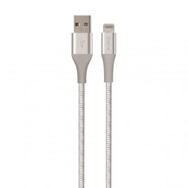 Puro Cavo in Tessuto con Kevlar  Fabric K2  da USB A a Lightning 2 0, 2 4A, 480MBps, 1 2m Silver