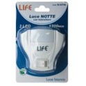 LUCE NOTTE 2 LED CON INTERRUTT LUCE NOTTE 2 LED 0 5W 1200MCD LUCE BIANCA, CON INTERRUTTORE E SPINA VERTICALE, LIFE