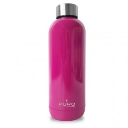 Puro Bottiglia in acciaio doppio strato con trattamento lucido 500ml Fucsia