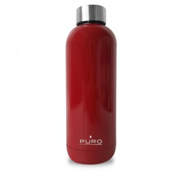 Puro Bottiglia in acciaio doppio strato con trattamento lucido 500ml Rosso