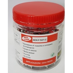 CONN F MASCHIO A CRIMPARE CON 2 OR ROSSI CONNETTORE F SPINA A CRIMPARE (CRIMPING ON) PER CAVO  5 MM