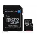 Micro sdxc con adattat sd kingston 64GB Prestazioni fino a 80MB/s in lettura, Classe 10, UHS I: velocità di trasferimento dati m